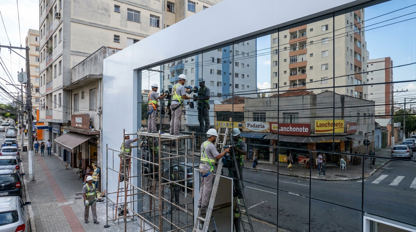 Fechamentos em Vidro na Cidade Jardim, Bauru‑SP