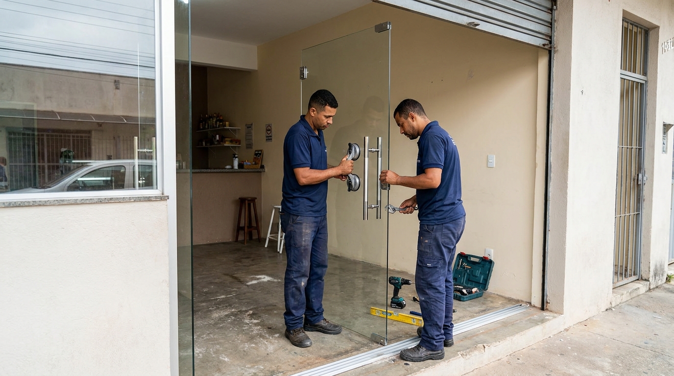 Portas em Vidro na Vila Belém, Bauru‑SP