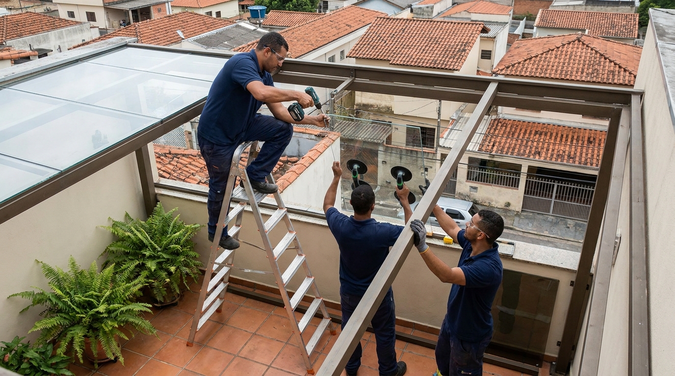 Cobertura de Vidro no Núcleo Eldorado, Bauru‑SP