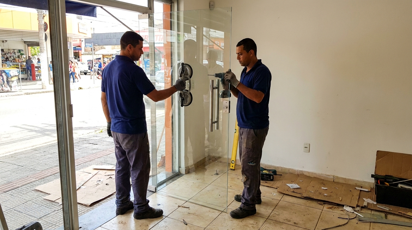 Portas em Vidro na Vila Belém, Bauru‑SP